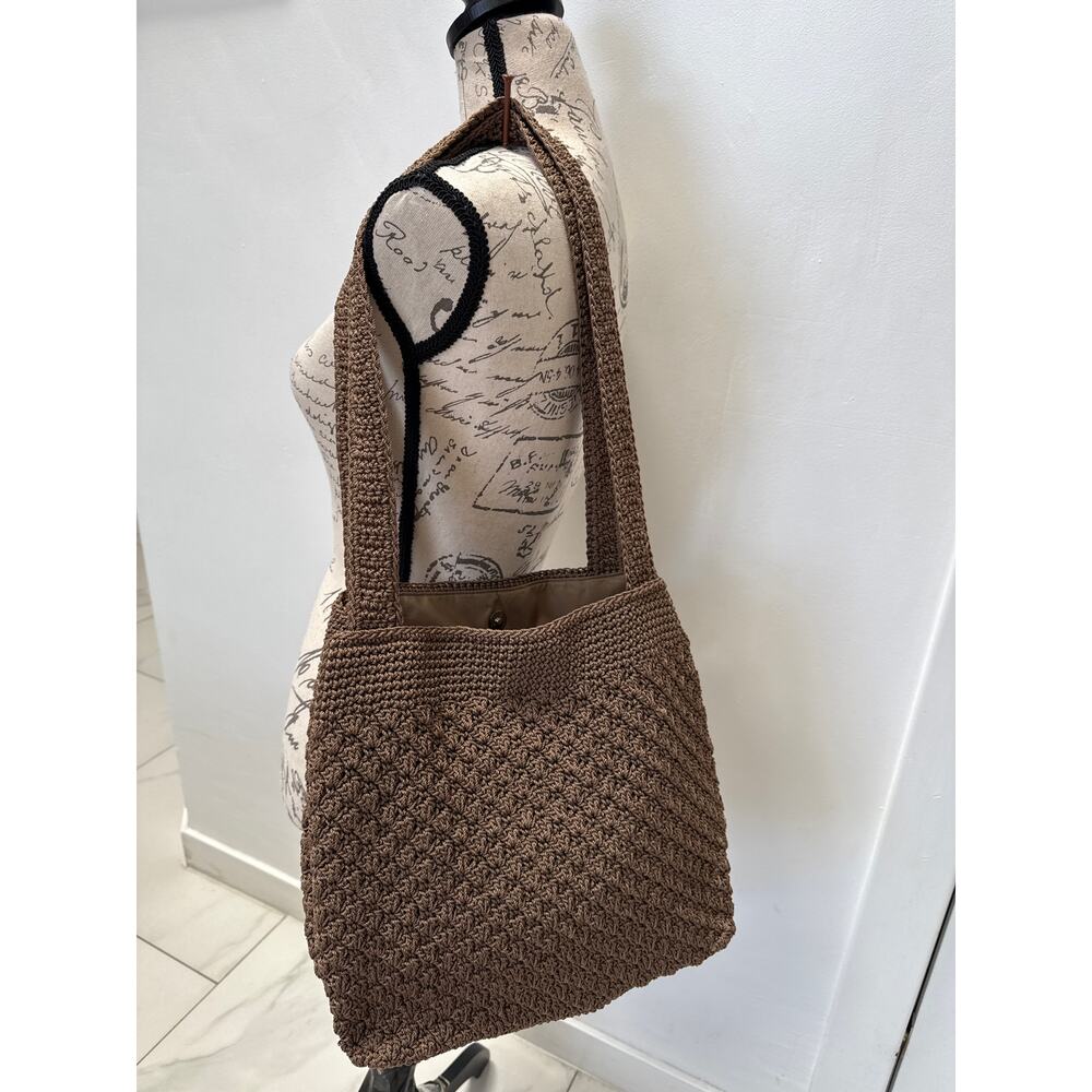 The SAk Brown Crochet Shoulder Purse Handbag Bag - Picture 5 of 15